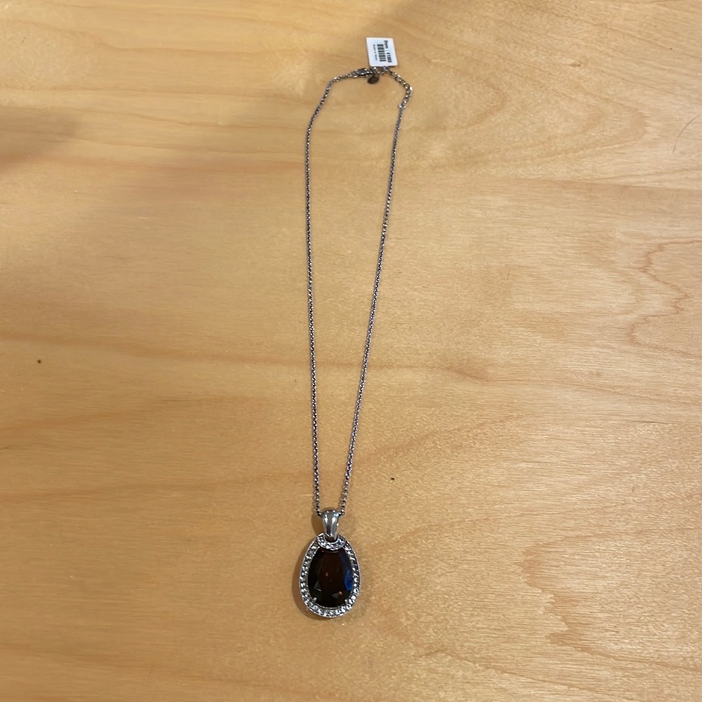 NWT. Real Smoky quartz silver necklace. - Picture 2 of 7